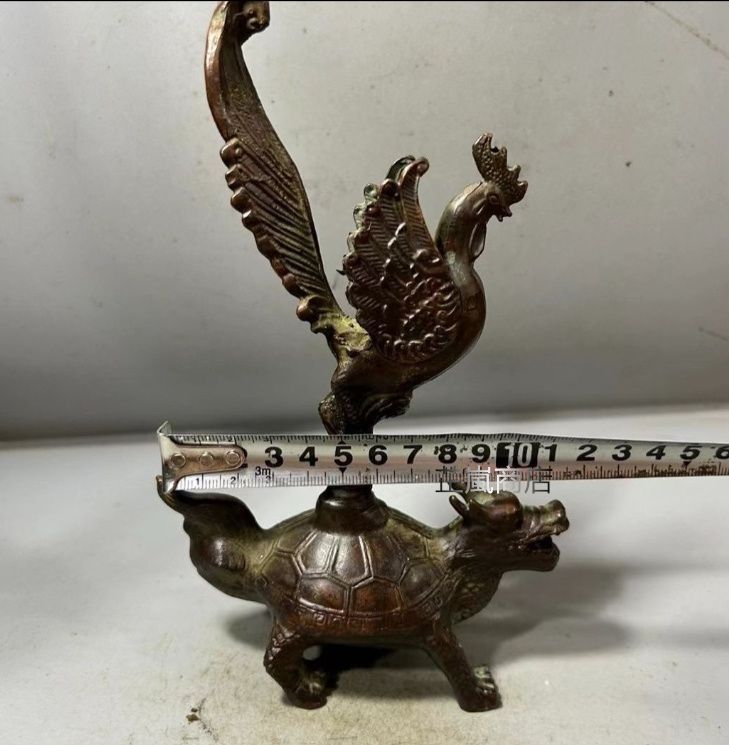 銅器 銅製 金鶏独立竜亀 置物 茶道具 装飾品 工芸品 美術品 置物 銅器 銅製 金鶏独立竜亀 置物 茶道具 装飾品 工芸品 美術品 置物