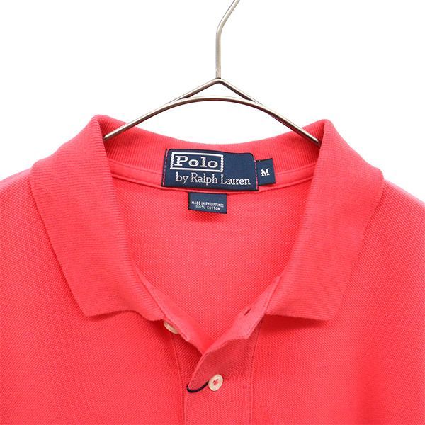 未使用 ポロバイラルフローレン ロゴ刺繍 半袖 ポロシャツ M ピンク