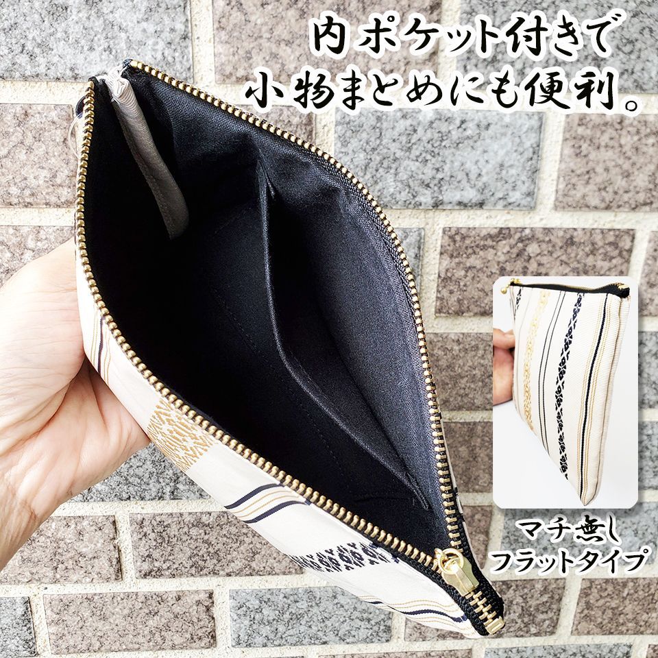 有料ラッピング付き　ソワレ柄　フラットポーチ 60020037 マチ付き ポーチ （日本製/ポーチ/花柄/ドット