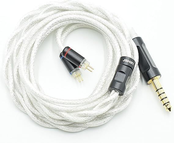 【在庫処分】【JSHiFi-Memory】2pin4.4mmリケーブル 2芯バランス同軸ケーブル銀メッキ・単結晶銅混合線材 2pinイヤホンアップグレードケーブル 4.4mmイヤフォン交換ケーブル (2pin4.4mm)