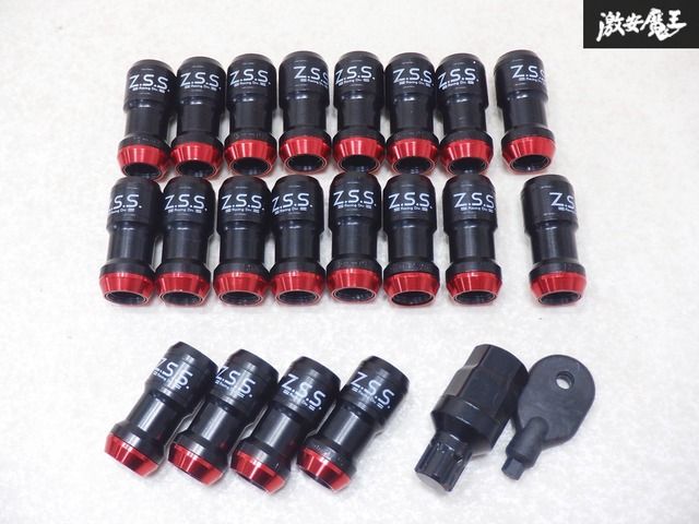 【新品】 Z.S.S. ZSS アルミカラー付 レーシングナット スチール 赤×黒 レッド×ブラック M12×P1.25 20本 日産 スバル 装着画像有