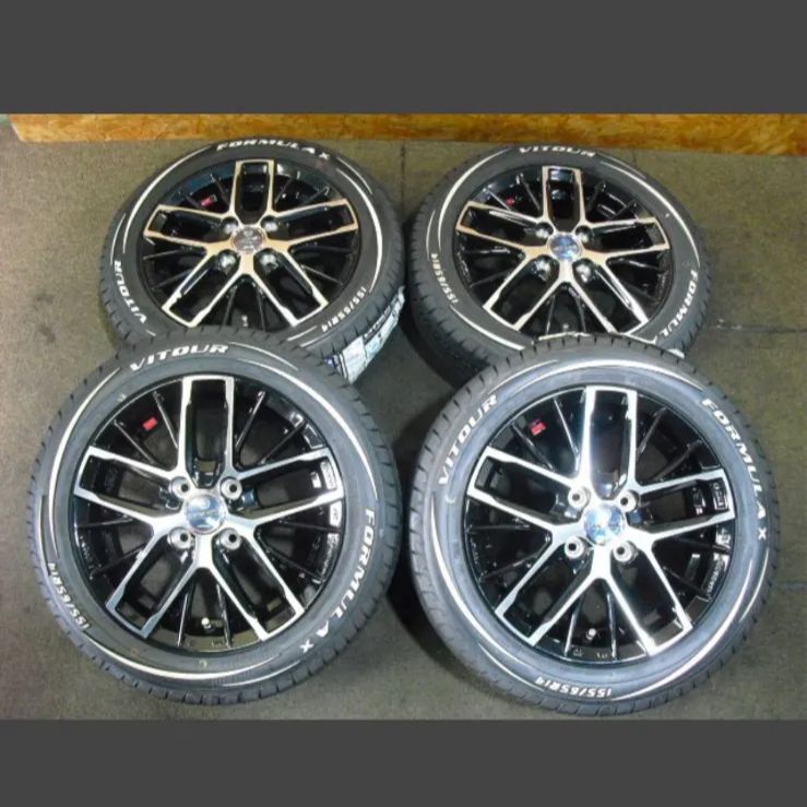 T-2115 本州 未走行品 AME SMACK 4.5J 45 155 65R14 軽用 14インチ タイヤホイール