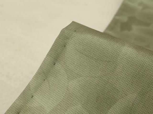 平和屋着物▽訪問着 本場染大島紬 単衣 刺繍 草花文 暈し染め 正絹