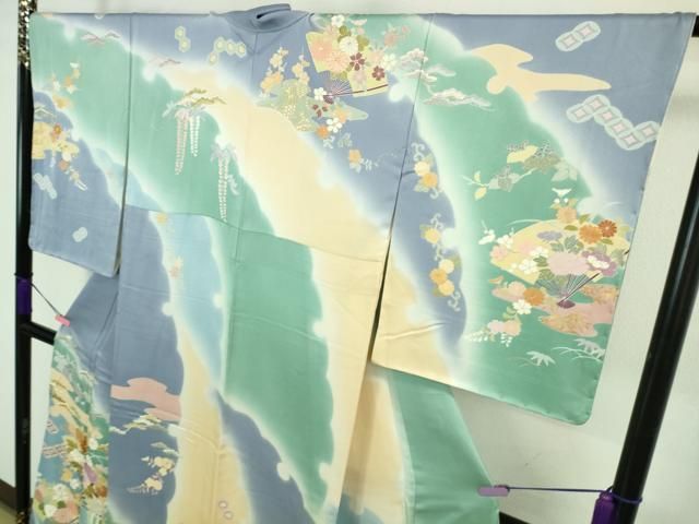 平和屋本店□極上 創業460年・千總 訪問着 刺繍 辻が花 暈し