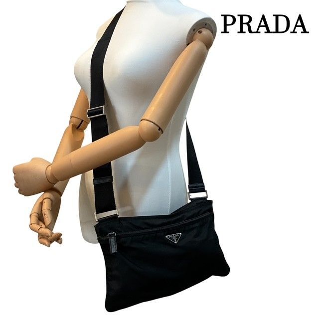 プラダ PRADA ナイロンキャンバス 三角ロゴプレート ショルダー