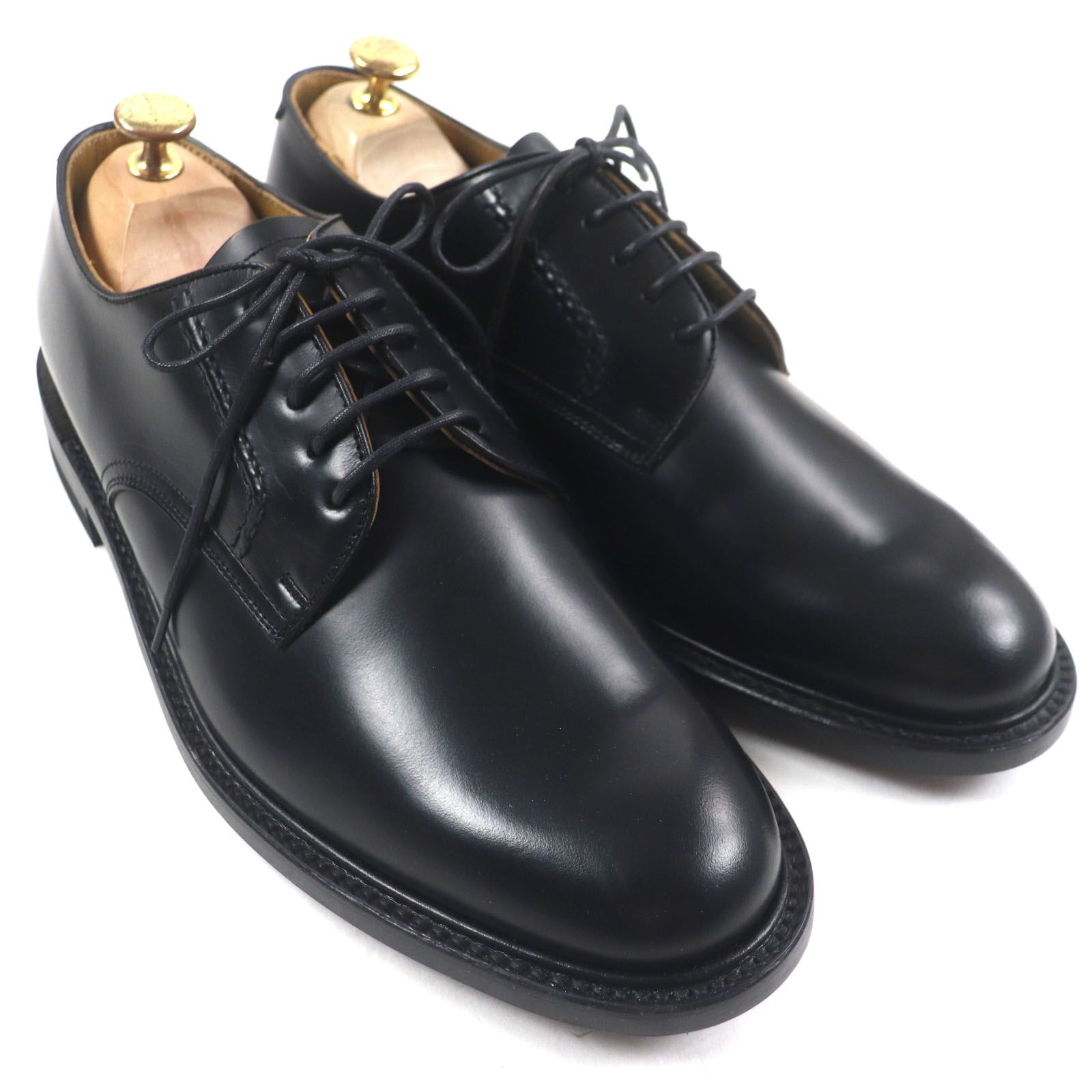 REGAL BRITISH COLLECTION ブラック レザー シューズ 未使用品▽REGAL リーガル 2504 プレーントゥ レースアップ 外
