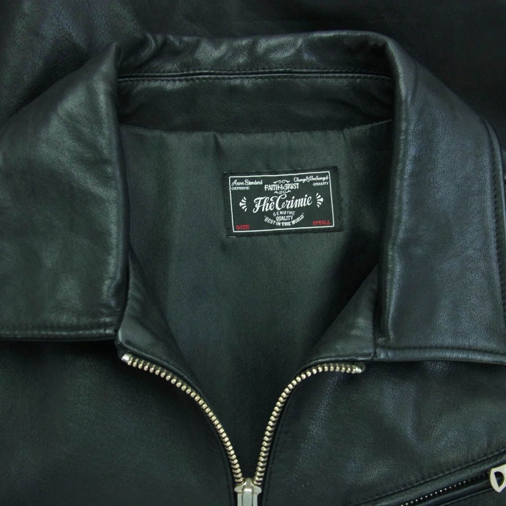 s*n様 CRIMIE シングルライダース ジャケット カウレザー ブラック L CRIMIE - L 良品 CRIMIE シングル ライダースジャケット レザー