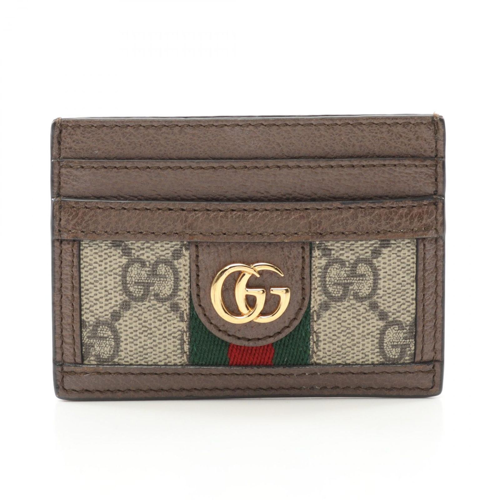グッチ GUCCI カードケース オフィディア GGスプリーム 523159 ベージュ|ブラウン PVCコーティングキャンバス レザー オフィディア GG カードケース レディース Used A