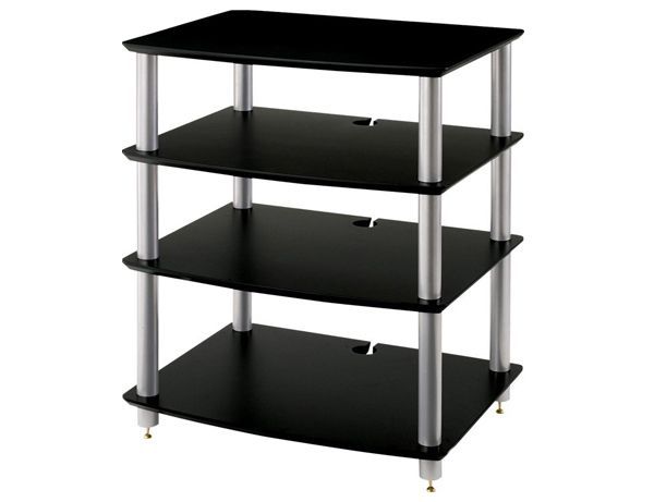 HF04BS 棚板ブラック支柱シルバー HF04シリーズ オーディオラック 支柱長変更可 Sound Magic サウンドマジック