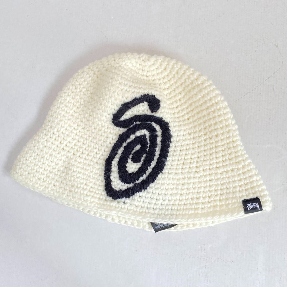 03w21497 Stussy ステューシー SWIRLY S KNIT BUCKET HAT ニットバケットハット ホワイト 白 メンズ 帽子
