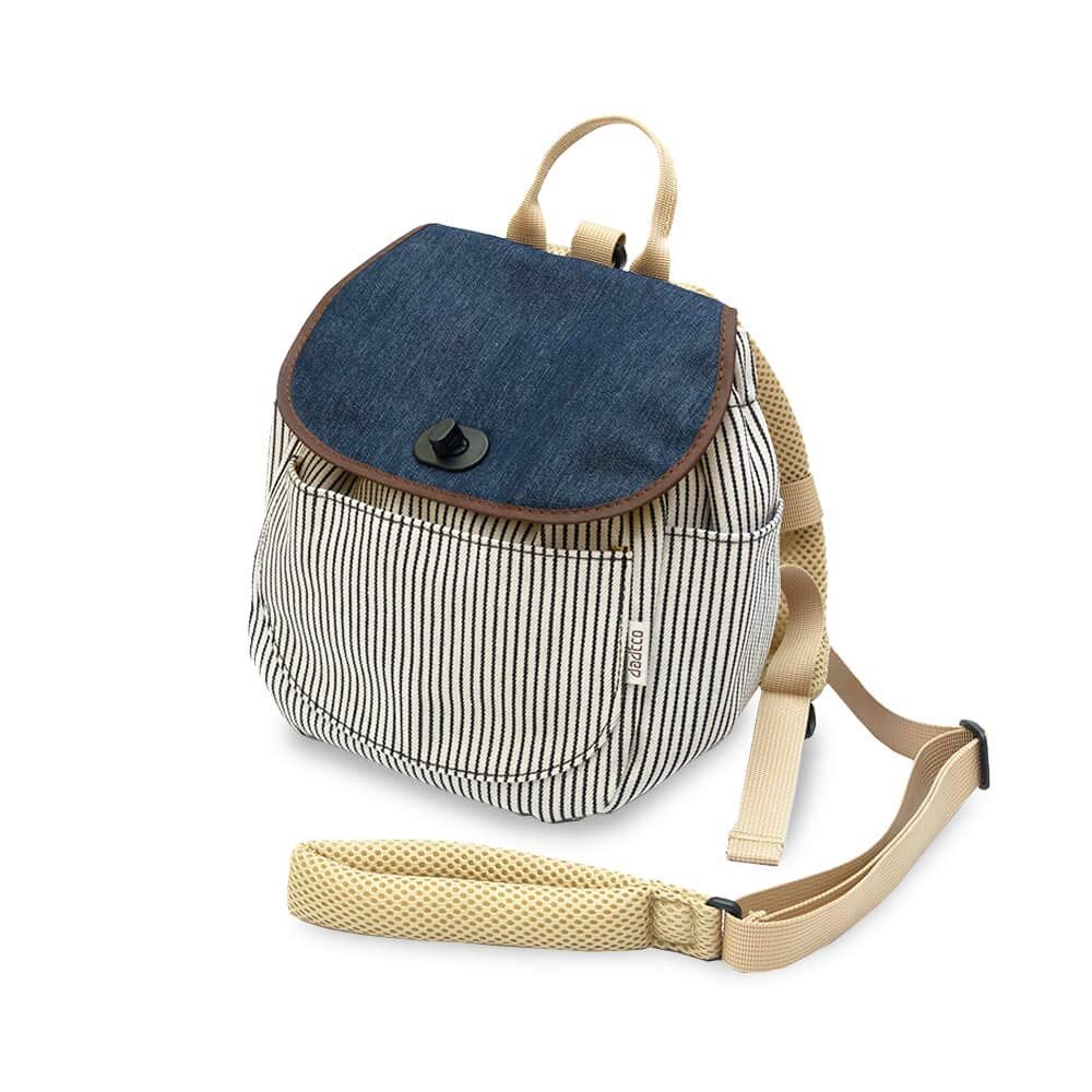 リュック 赤ちゃん ハーネス付き 一升餅 1歳誕生日 出産祝い 女の子 2歳 男の子 rucksack backpack こども baby デニム＆ヒッコリー leash ベビーリュック 1st birthday ハーネスリュック gift ダディッコ de