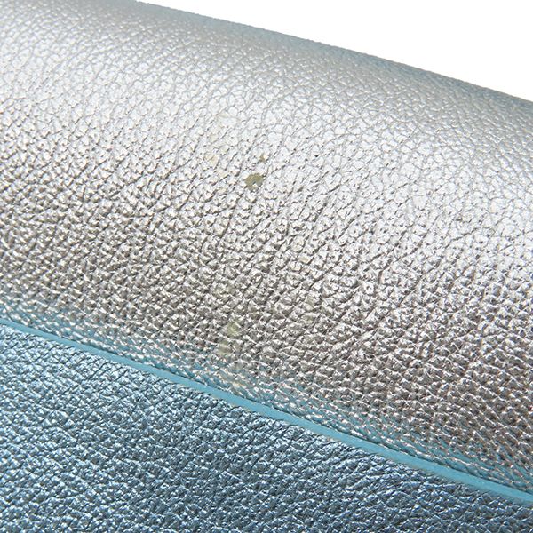 ミュウミュウ MIU MIU ショルダーバッグ ロゴエンボス ショルダ― レザー メタリックブルー×シルバー バイ 肩掛け 保存袋 DECORATOM_COM_BR