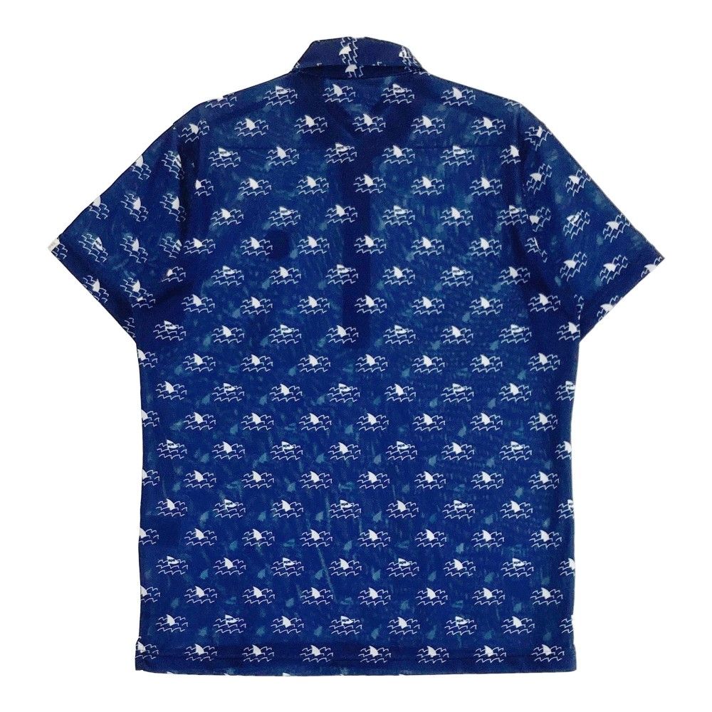 サイズ：L AND PER SE アンパスィ 半袖ポロシャツ 総柄 ネイビー系