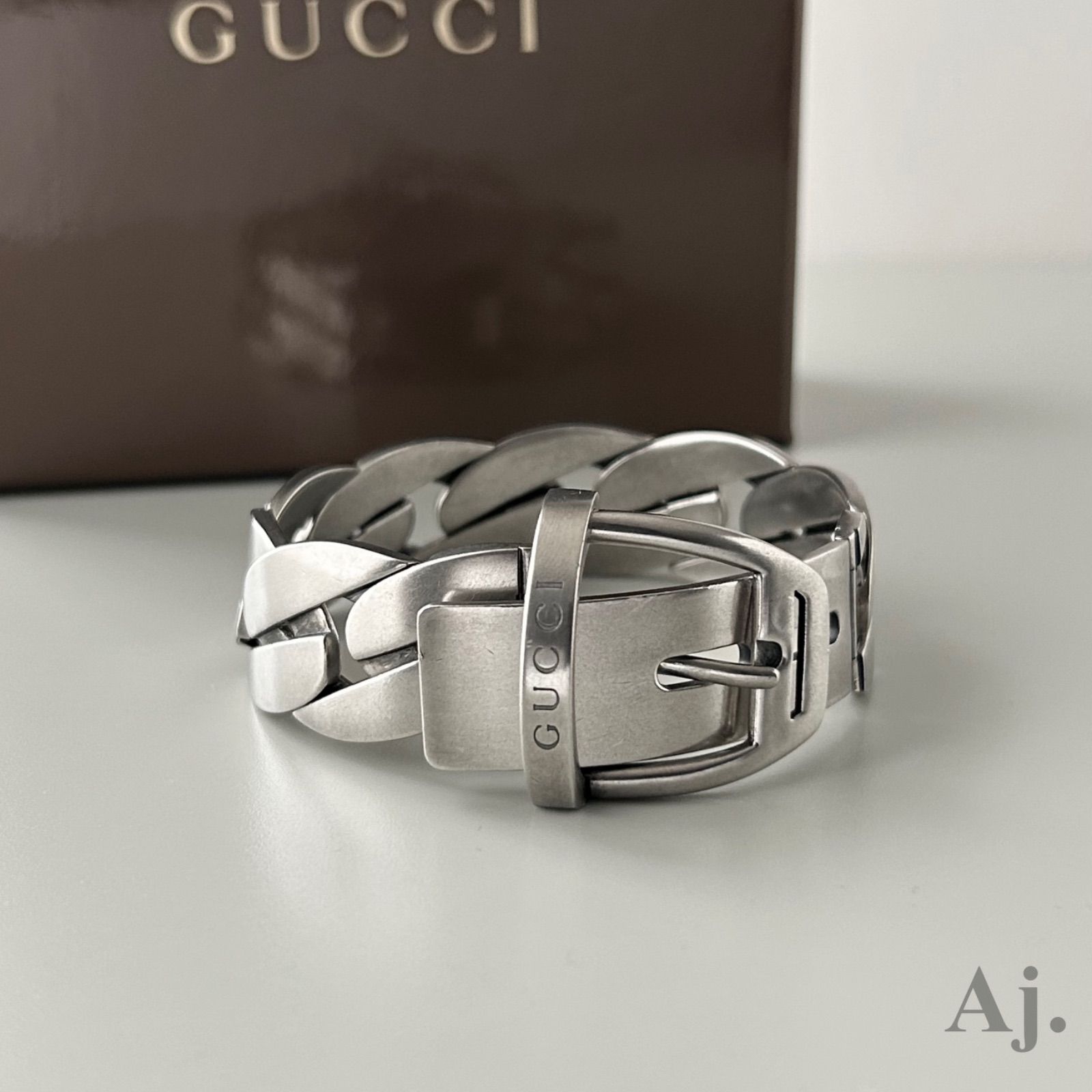 ⚪︎GUCCI グッチ ヴィンテージ ブレスレット バングル ベルト 925 GUCCI】グッチ ヴィンテージ シルバー925 ユニセックス