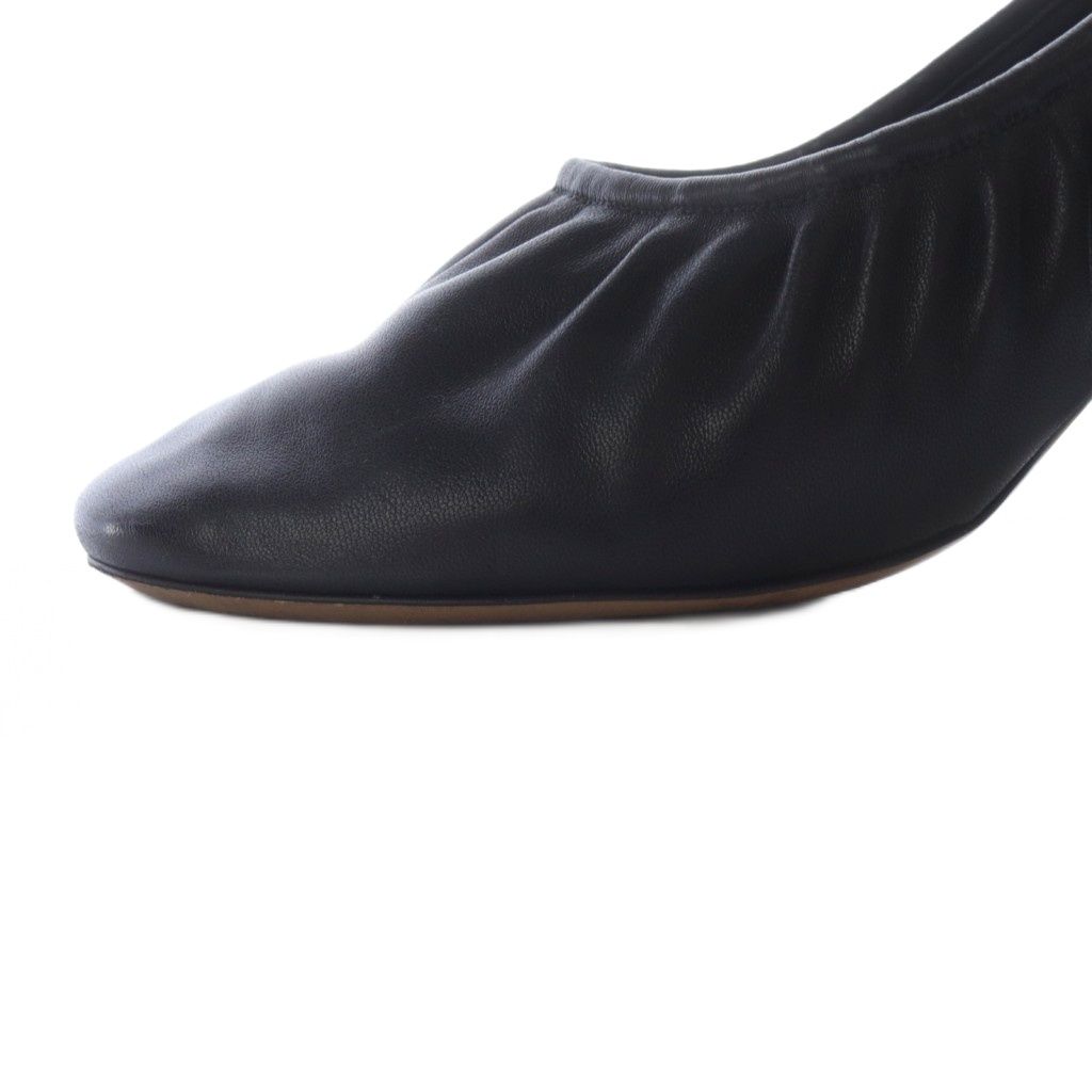 セリーヌ フィービー期 バレリーナ チャンキーヒールパンプス レザー  