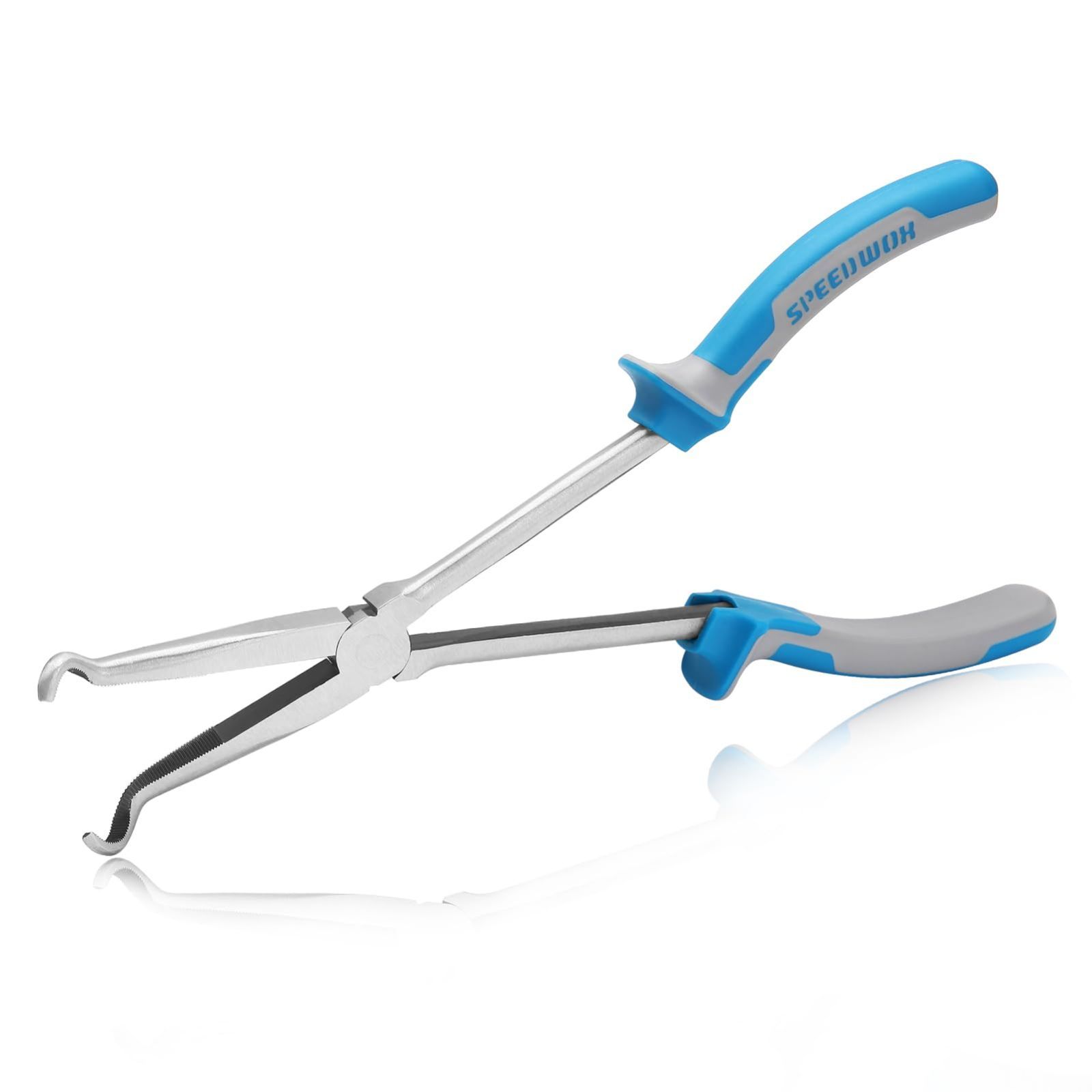 新着商品 O型ロングリーチプライヤー O型 車 滑り止め加工 狭いスペース用 スリム 先長 長い 先細 特殊プライヤー ラジオペンチ ギザ付 プライヤー ホースクランプ ロングノーズ ホース掴み ロングホースグリッパー ペンチ ロングプライヤー メカニッ