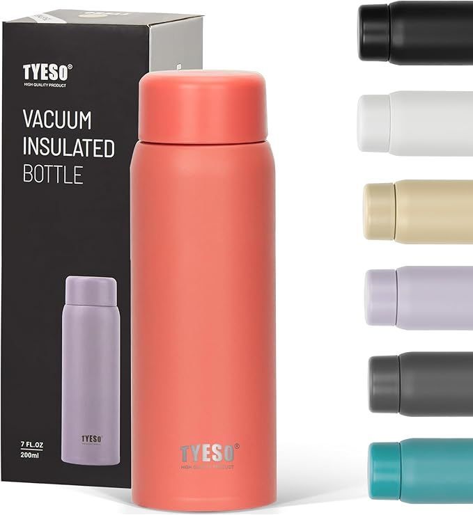 【在庫処分】TYESO 魔法瓶 水筒 200ml ステンレスボトル 軽量 スリム 保温 保冷マグ 真空断熱 持ち運びが容易 軽い 広口 コーヒー タンブラー利用可能 大人 子供 オレンジ