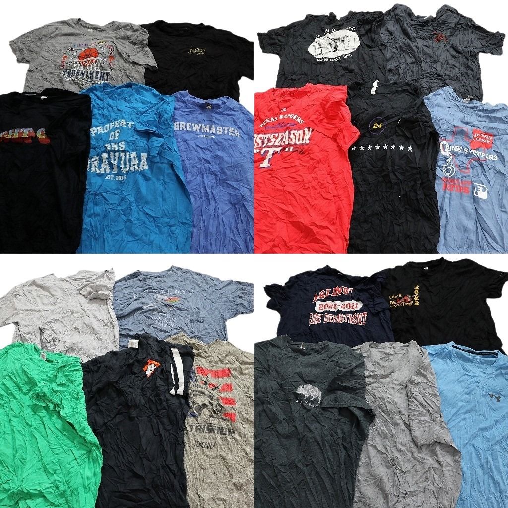 古着卸 まとめ売り カラーmix プリント 半袖Tシャツ 20枚セット (メンズ XL ) プロチーム MLB 中古 古着 MY7376
