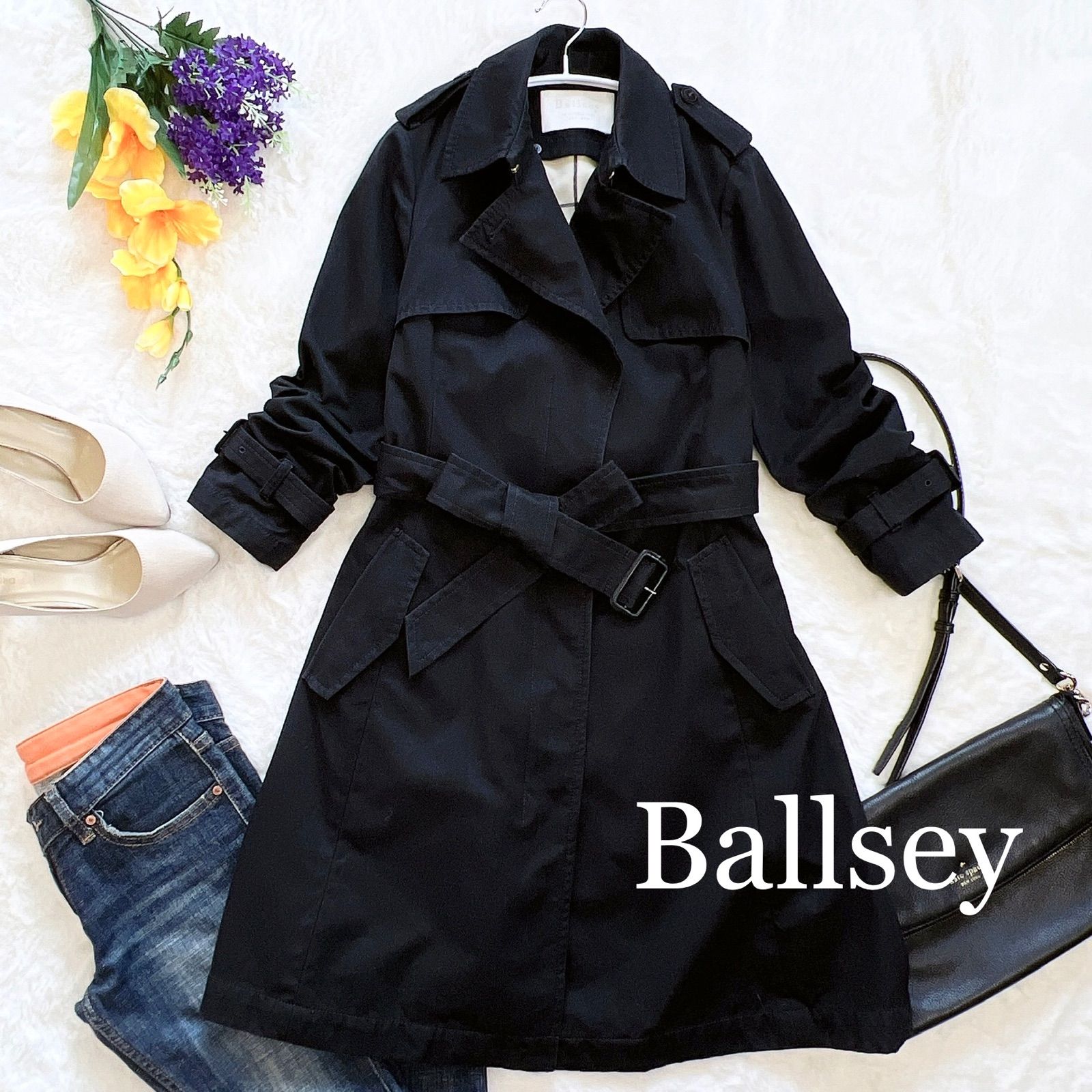 BALLSEY 黒 チェスターコート 38 トゥモローランド ウールダブル 