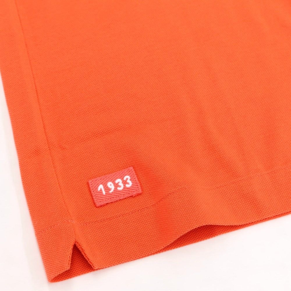 新品未使用タグ付き【LACOSTE】半袖鹿子ポロシャツ　オレンジ　SIZE3 中古】【未使用】ラコステ LACOSTE コットン 鹿の子 半袖