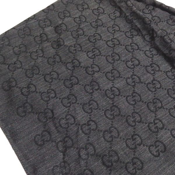 極美品☆GUCCI GGジャガード ウール シルク混 ショール 165903