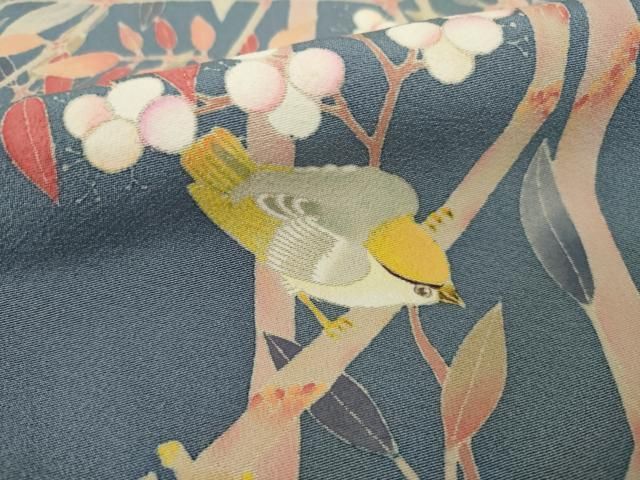 平和屋着物○本加賀友禅作家 奥村仙華 訪問着 花鳥文 正絹