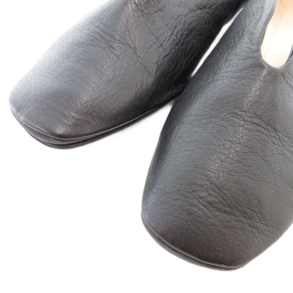 極美品◎日本製 SAYA サヤ パテントレザーコンビパンプス 22.5 サヤ SAYA フラットシューズ パンプス レザー 22.5cm 黒