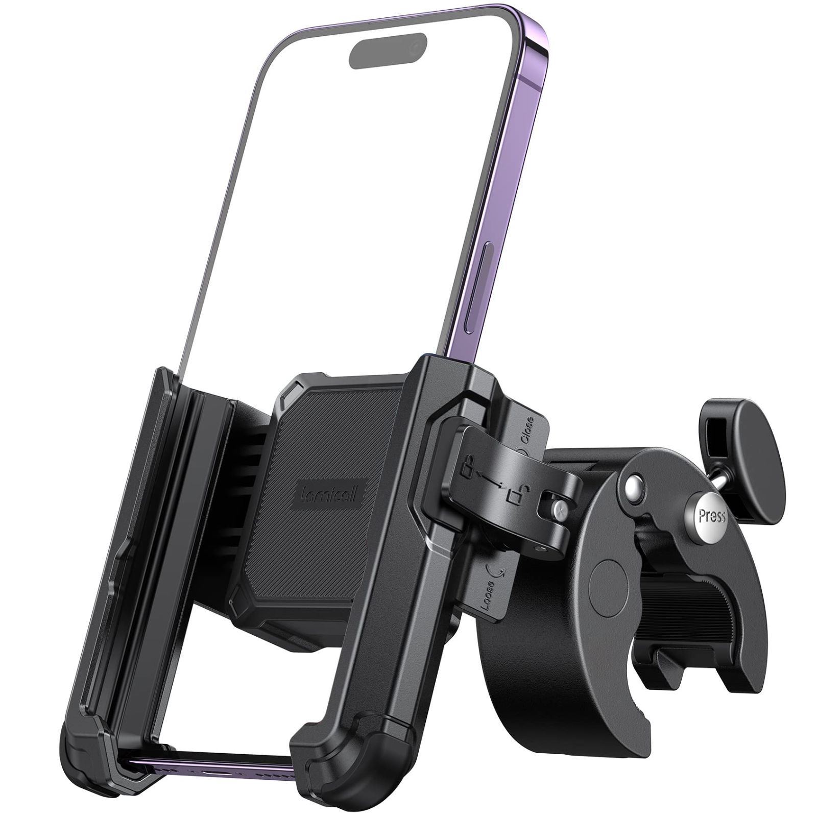 【数量限定】自転車 携帯ホルダー 自転車 スマホ自転車ホルダー ロードバイク iphone bike mount : 落下防止 360度回転 簡単取付 iPhone ホルダー 16 16 Plus 16 スマホ pro 16 pro max iphone クイ