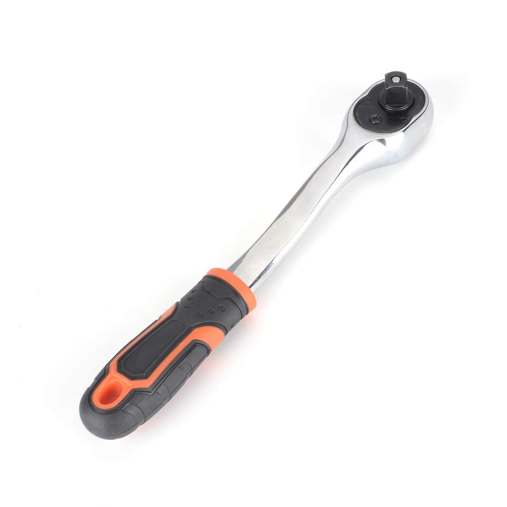 Size:3/8 ラチェットレンチドライブ 9.5mm（3/8＂）ソケットレンチ クイックリリースラチェットハンドルソフトハンドル車/バイク DIY 修理(3/8)