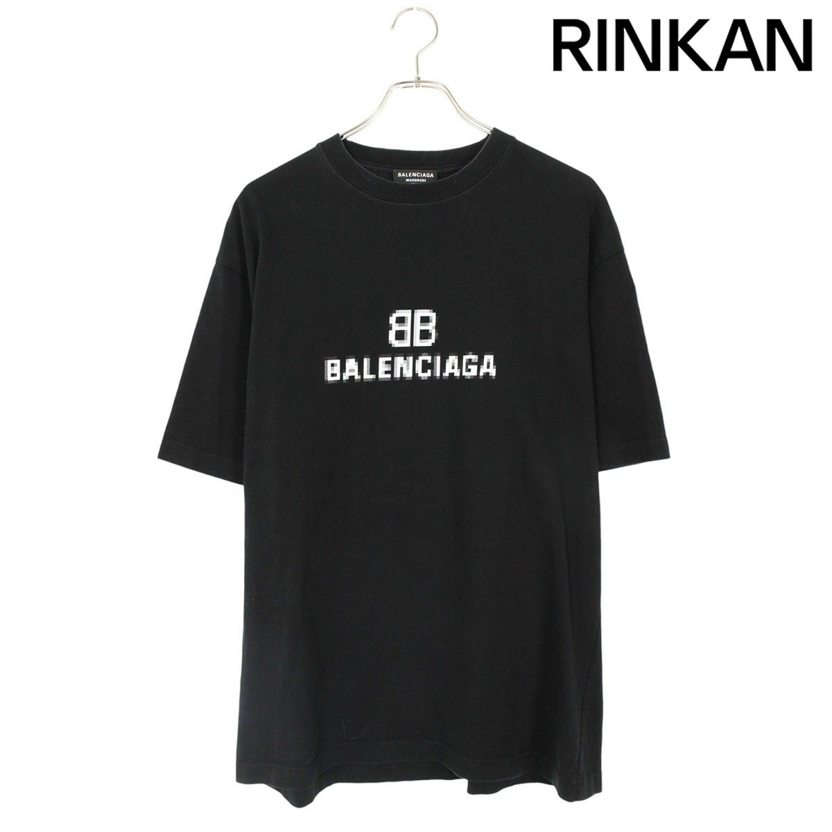 バレンシアガ 21AW 612966 TKVI7 ピクセルBBロゴTシャツ メンズ XXS