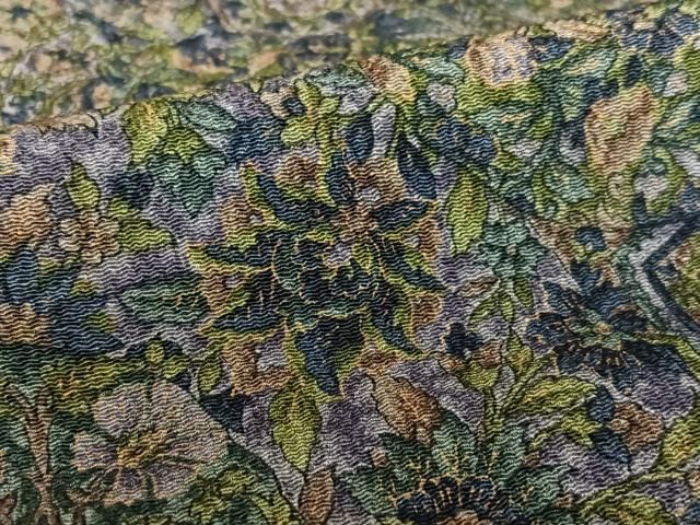 平和屋着物□極上 小紋 藍 切嵌花文 鬼しぼ縮緬 逸品 DZAA7322kh5