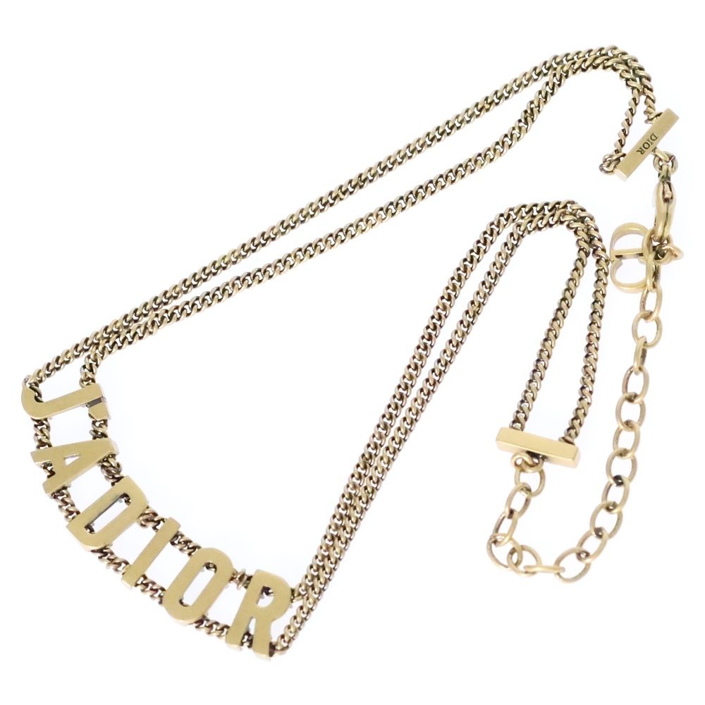 DIOR ディオール J ADIOR 2連 ロゴトップ チョーカー GP ゴールド ネックレス DECORATOM_COM_BR
