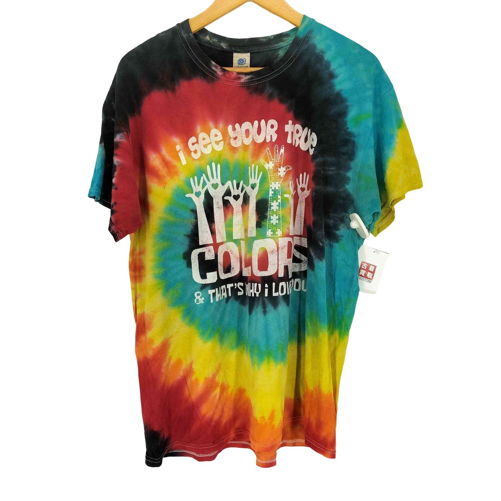 【全国無料，正規品】 ユーズドフルギ USED古着 COLORTONE タイダイ染Tシャツ メンズ  L Tシャツ