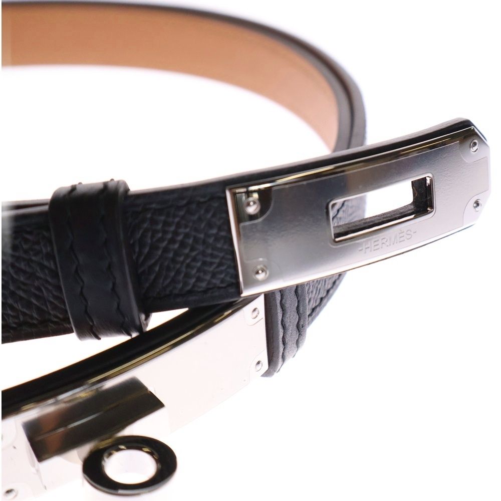 エルメス ケリーベルト レザー ベルト 黒 HERMES (エルメス) ケリーベルト ブラック シルバー金具 レザー