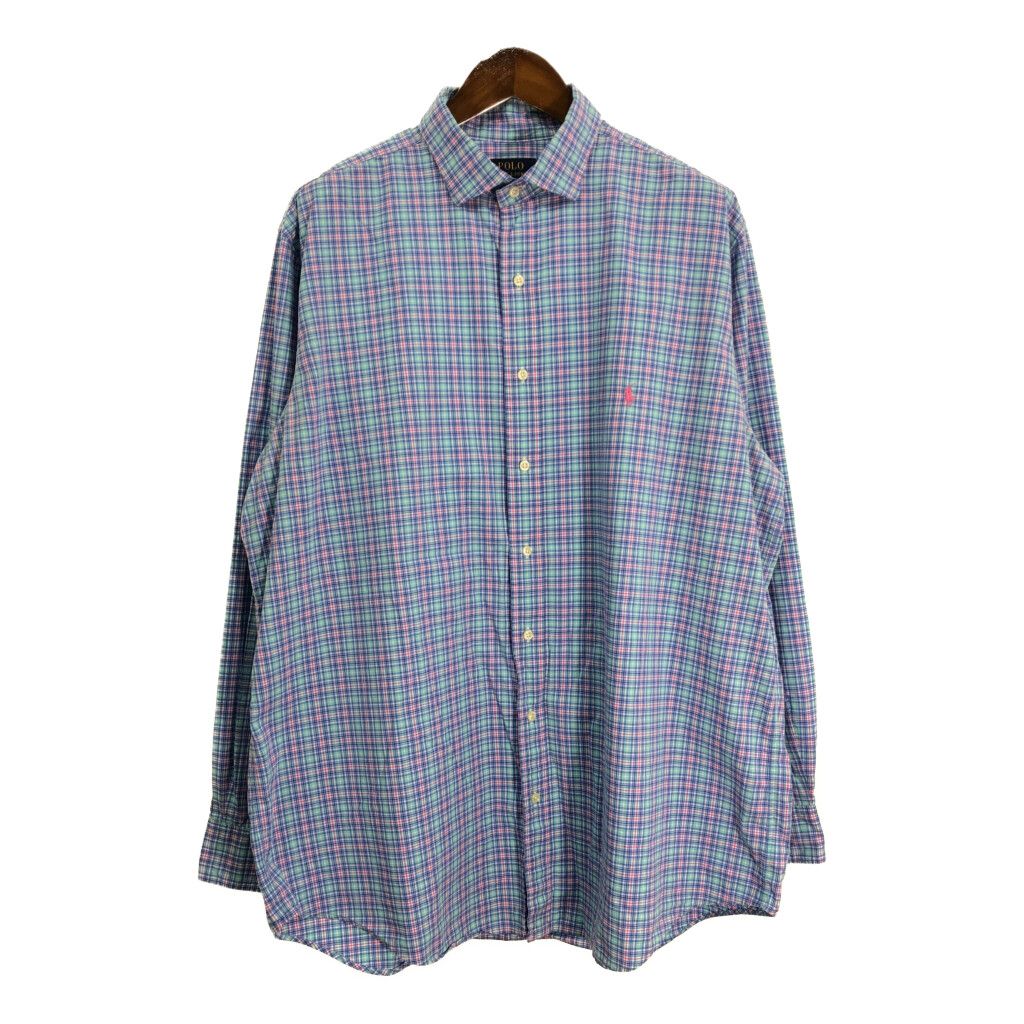 Polo by Ralph Lauren ポロ ラルフローレン 長袖シャツ チェック マルチカラー (メンズ XLT) 中古 古着 R8989