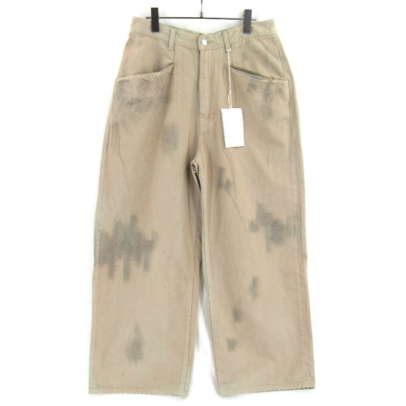 ♥ ANCELLM アンセルム スラックスパンツ ANC-PT84-A DENIM WIDE SLACKS デニム ワイド スラックス SAND 1 タグ付き 65008677