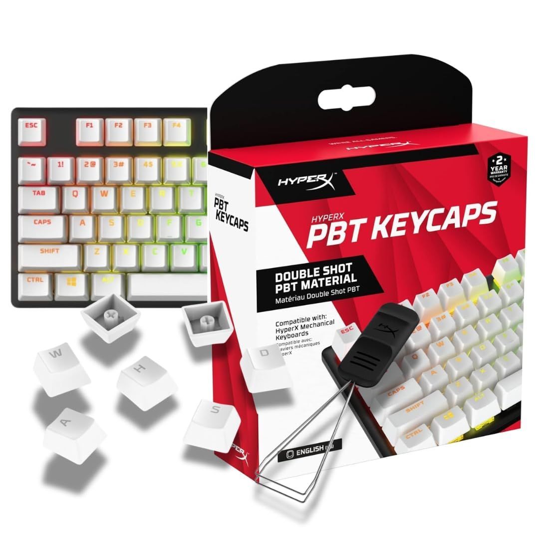 HyperX PBTキーキャップ?フルキーセット ダブルショットPBT素材 英語(US)レイアウト 104キー?ホワイト