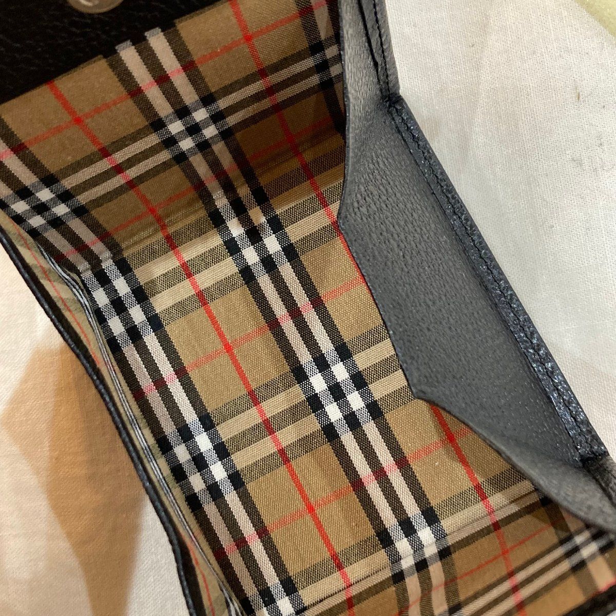 ほぼ未使用 箱付 バーバリー ノバチェック レザー コインケース
