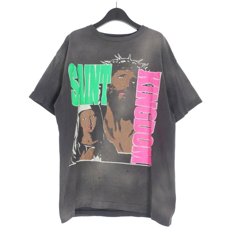 セントマイケル SAINTMICHAEL LM_SS TEE KINGGDOM Tシャツ カットソー 半袖 L ダークグレー SM-YS8-0000-C45