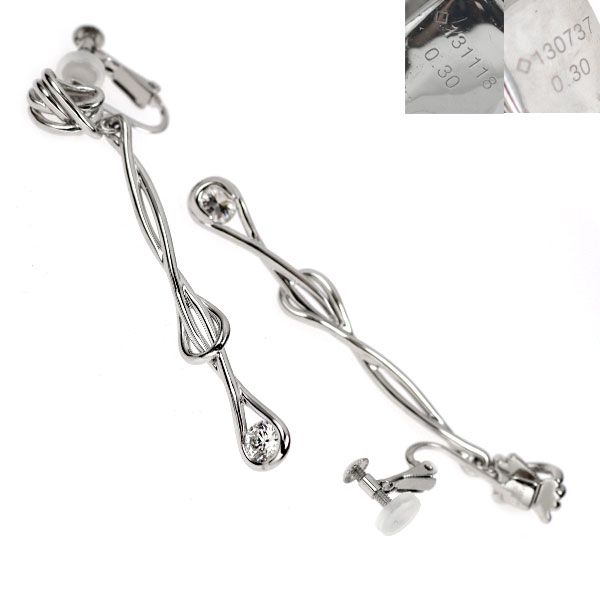 フォーエバーマーク Pt900 ダイヤモンド イヤリング 0.60ct G SI1 EX エンコルディア