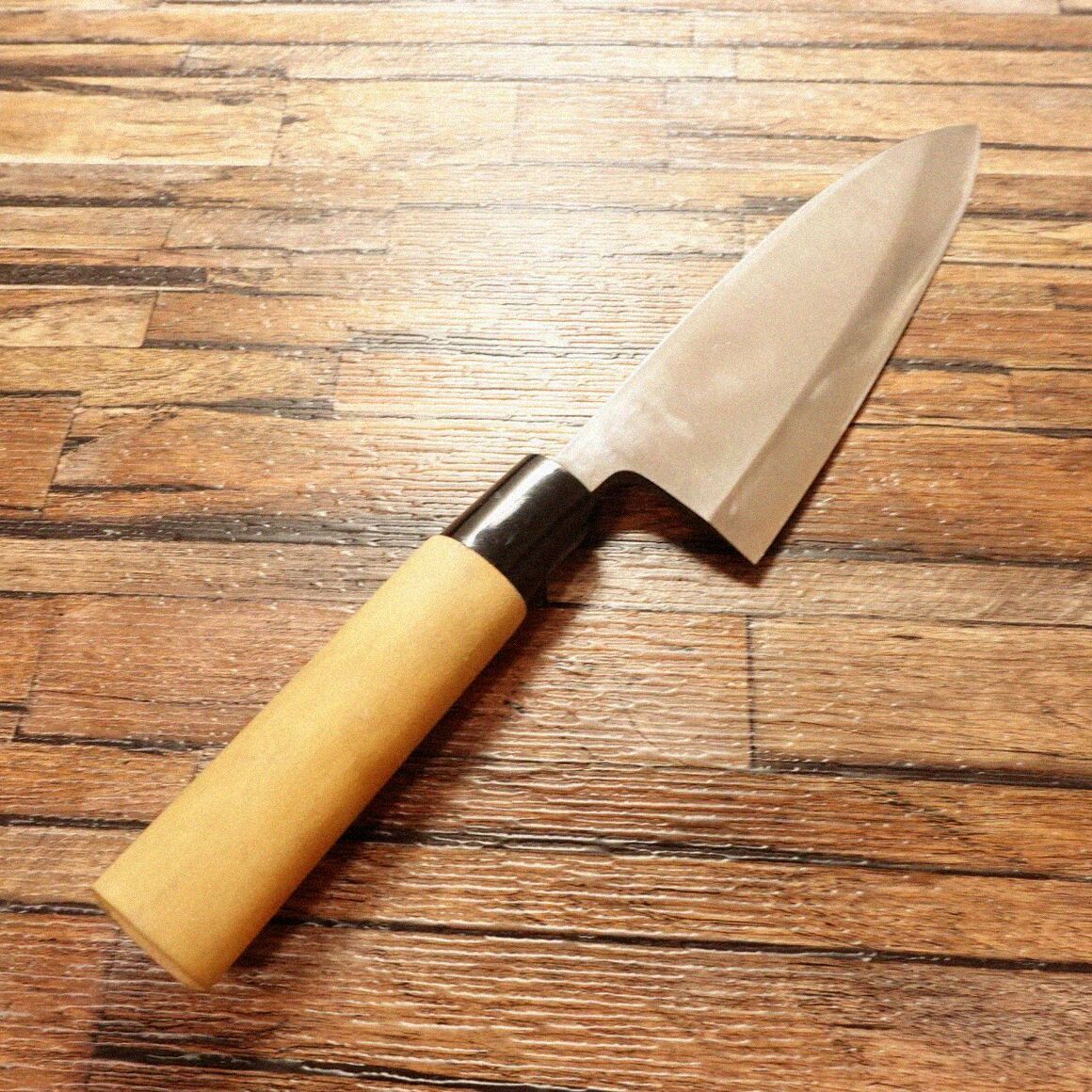 郷右馬允義弘 出刃包丁 研ぎ済 片刃 ハガネ ほぼ♥保管品 170mm