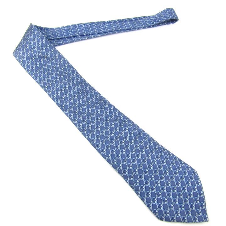 エルメス ネクタイ ブランド 総柄 チェーン シルク フランス製 59EA  