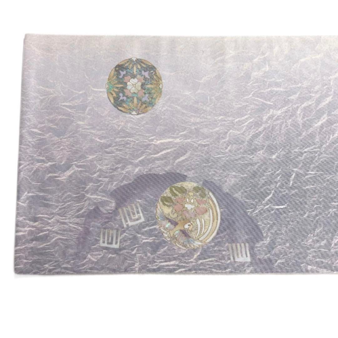 袋帯螺鈿細工雪輪花紋鳥唐花源氏香着物102a d 