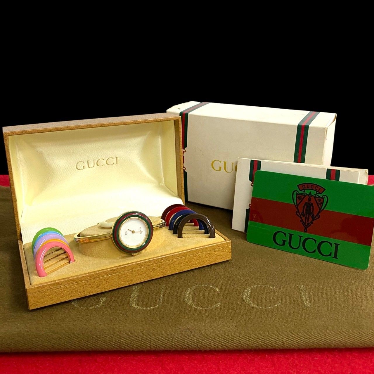 グッチ　チェンジベゼル　ダイアモンドカット　キラキラ　ヴィンテージ ヴィンテージ 】GUCCI チェンジベゼルウォッチ - ジャンクス
