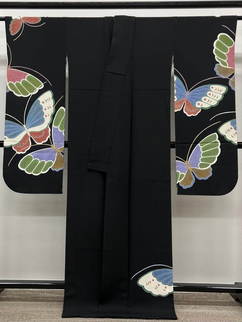 ジュサブロー 辻村寿三郎 落款入 振袖 手描き友禅 金彩 ちりめん 正絹