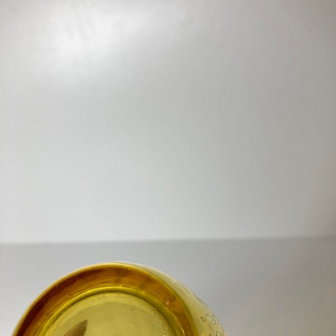 ☆洋3 バカラ　アレーユ　イエロー　フラワーベース　高さ11㎝東な6-0904① ☆洋3 バカラ アレーユ イエロー フラワーベース 高さ11㎝東な6