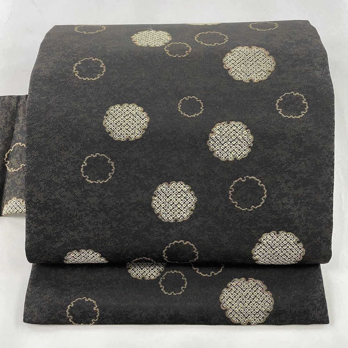 平和屋本店□極上 小紋師 藍田正雄 江戸小紋 九寸名古屋帯 紬地 霞文