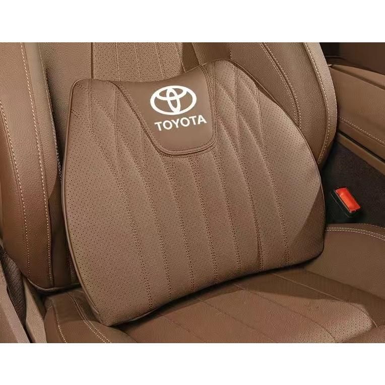 ◆トヨタ TOYOTA◆ブラウン◆シートクッション 車用 シートカバー ナッパ レザー 腰当て 滑り止め 弾性 座布団1点+腰クッション1点 aace  qtm