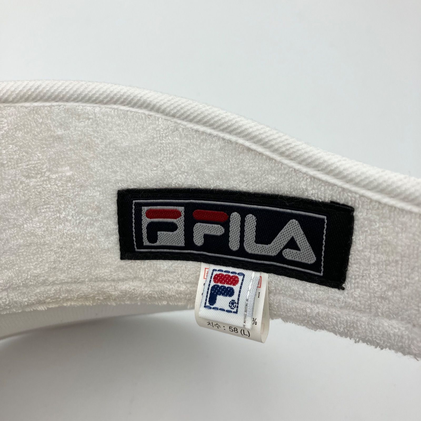 タグ付き FILA フィラ サンバイザー テニス スポーツ バイザー キャップ ホワイト 白 韓国 58 L レディース SG149-29