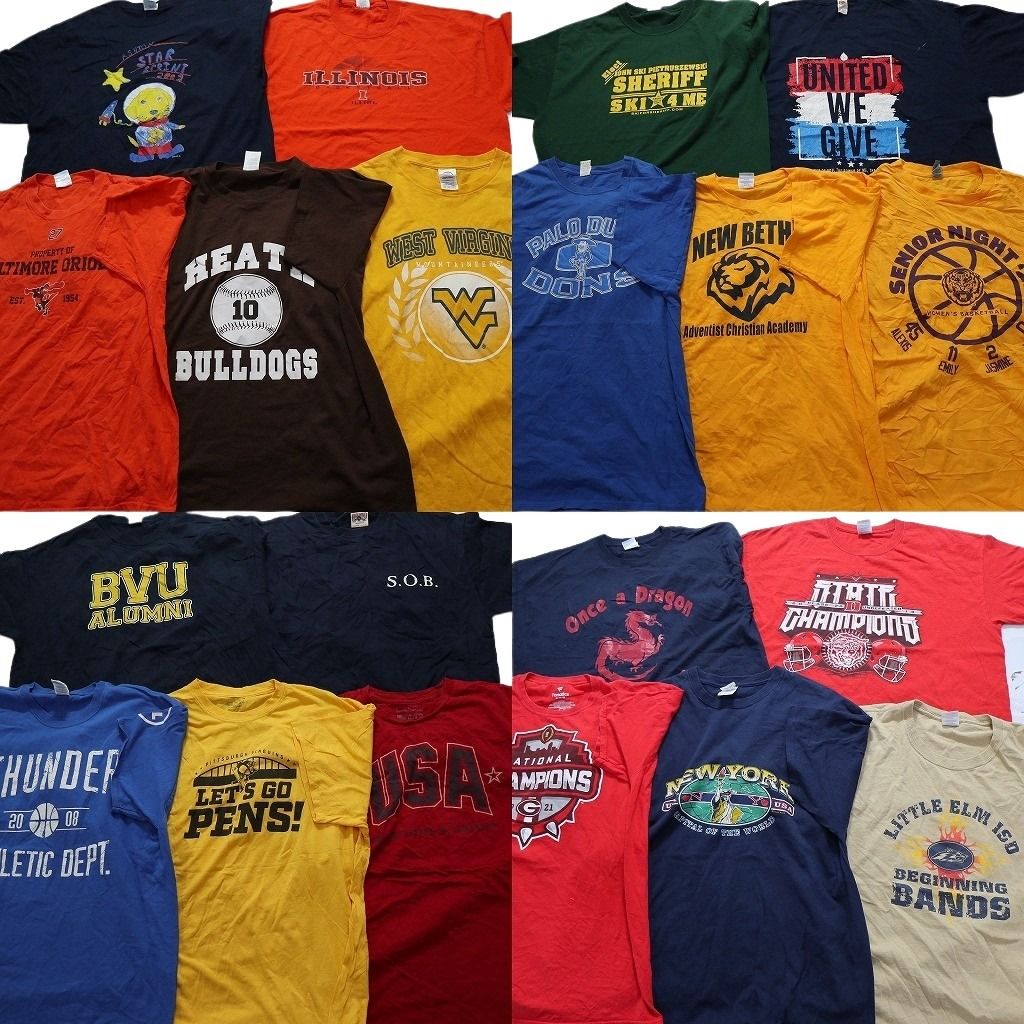 古着卸 mix プリント 半袖Tシャツ 20枚セット メンズ XL フルーツオブザルーム ワンポイント 古着 NA0079